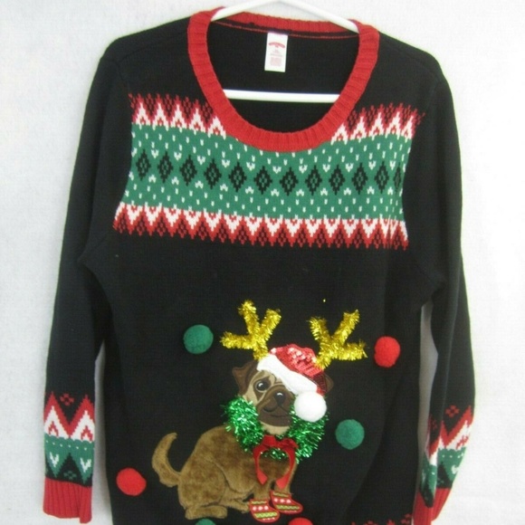 Ugly Christmas Sweater funny pug bull dog - Picture 3 of 8